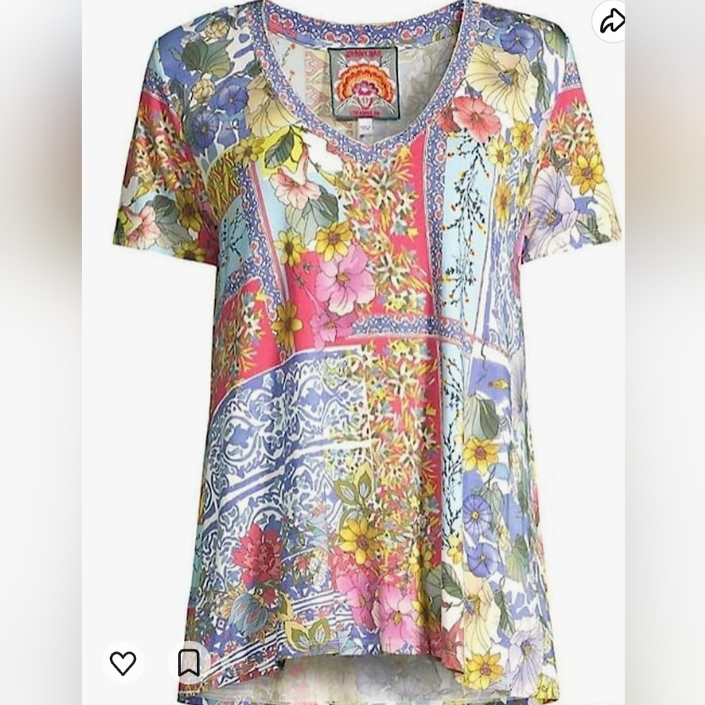 Johnny Was Women's Short Sleeve Printed Shirt - NWOT